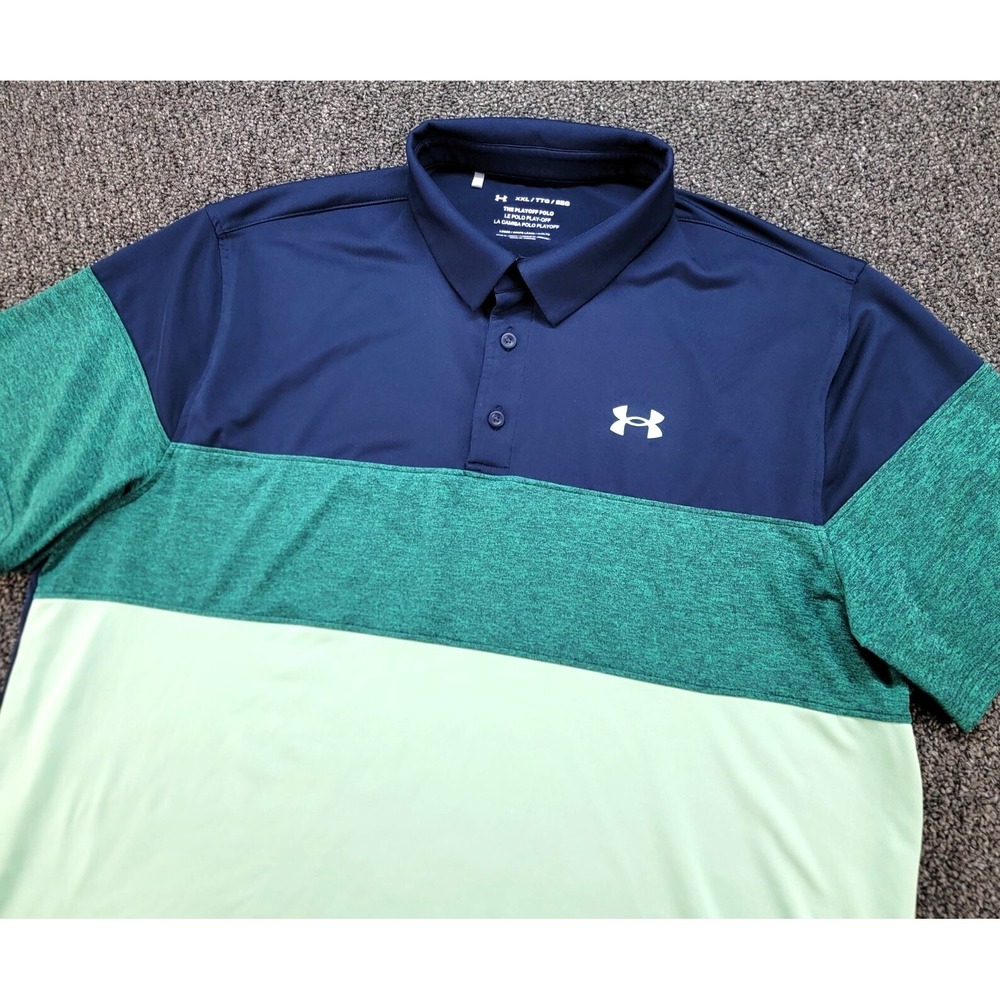 Under Armour Shirt Men XXL Blue The Playoff Polo Performance Golf Sports Outdoor